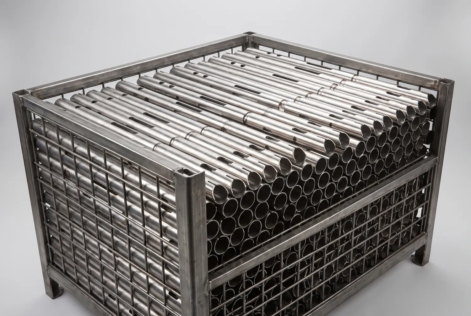 Stillage of cut tubes