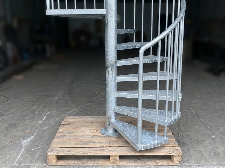Galvanized steel spiral staircase